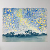 スターズ付きランドスケープ – レトロエレガンス ポスター (正面)