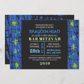 スターズ動揺してバーバルミツワー招待状 招待状 (正面/裏面)