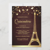 スターズ紙吹雪ゴールドフォイルエッフェルタワーキンセアニェラ 招待状 (正面)