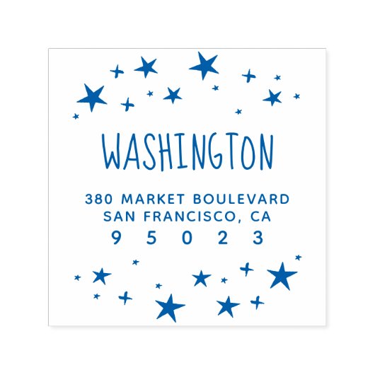 スターズ紙吹雪ハ書ンド名&差出人住所 セルフインキングスタンプ (デザイン)