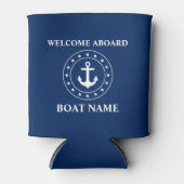 スターズ航海のボートネームいかりブルーウェルカム 缶クーラー (正面)