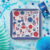 スターズ&シストライプェナニガンスクエア紙プレート ペーパープレート (パーティー)