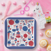 スターズ&シストライプェナニガンスクエア紙プレート ペーパープレート (パーティー)