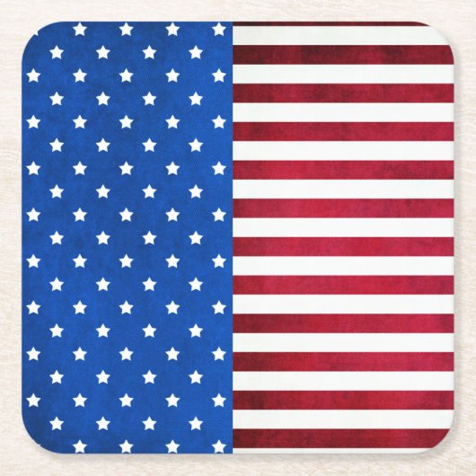スターズ&ストライプアメリカ国旗Shirley Taylor スクエアペーパーコースター (正面)