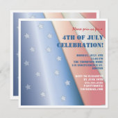 スターズ&ストライプパーティの招待状ズ7月4日旗 招待状 (正面/裏面)