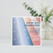 スターズ&ストライプパーティの招待状ズ7月4日旗 招待状 (スタンド正面)
