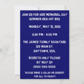 スターズ&ストライプメモリアルデー7月4日招待状 招待状 (裏面)