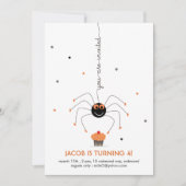 スターズ・スパイダーとカップケーキの誕生日パーティー白 招待状 (正面)