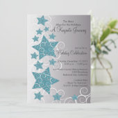 スターズ&スワールズホリデーお祝いパーティー招待状 招待状 (スタンド正面)