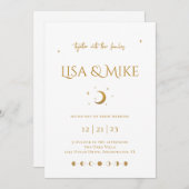 スターズ&ムーンシレミニマルンタル招待状 招待状 (正面/裏面)