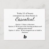 スターターセットはがきビューティカウンター 案内ポストカード (裏面)