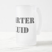 スタータ流体おもしろいタイポグラフィ フロストグラスビールジョッキ (正面右)