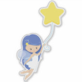 スターダストの妖精、かわいい妖精、バルーン付き妖精 シール (正面)