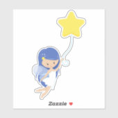 スターダストの妖精、かわいい妖精、バルーン付き妖精 シール (シート)