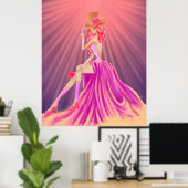 「スターダストの調和」魅惑的なスティームパンク女王 ポスター (ホームオフィス)