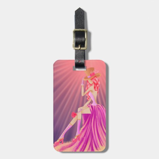 「スターダストの調和」魅惑的なスティームパンク女王 ラゲッジタグ (正面縦)