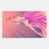 「スターダストの調和」魅惑的なスティームパンク女王 長方形シール (正面)