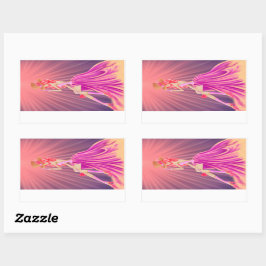 「スターダストの調和」魅惑的なスティームパンク女王 長方形シール