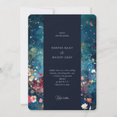 スターダストウィスパー – ブルゴーニュ&ネイビー結婚フローラ 招待状 (裏面)