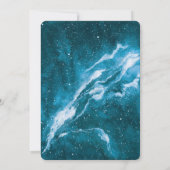 スターダストコズミックティール(緑がかった色)結婚ブルー 招待状 (裏面)