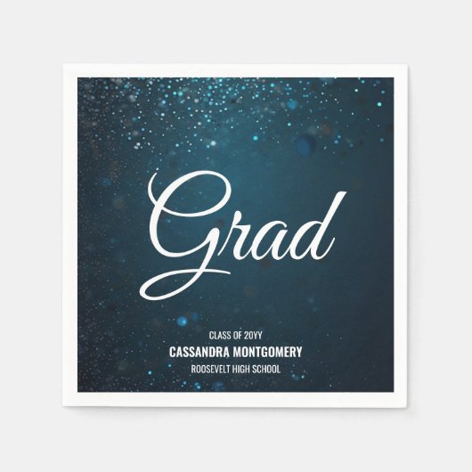 スターダストブルー卒業パーティー スタンダードカクテルナプキン (正面)
