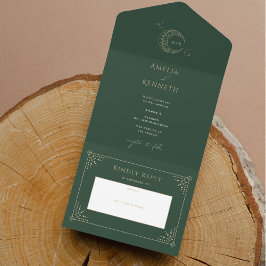 スターダストモノグラム結婚式招待状 オールインワン招待状