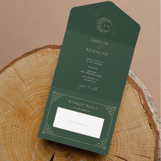 スターダストモノグラム結婚式招待状 オールインワン招待状