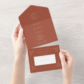 スターダストモノグラム結婚式招待状 オールインワン招待状 (貼ってはがせる)