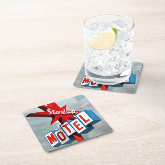 スターダストモーテルサイン スクエアペーパーコースター (インサイチュ)