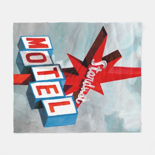 スターダストモーテルサイン フリースブランケット (正面(横))