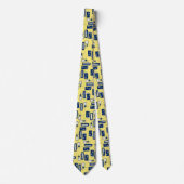 スターダストレトロジオメトリックイエロー両面 ネクタイ (正面)