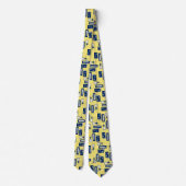 スターダストレトロジオメトリックイエロー両面 ネクタイ (裏面)