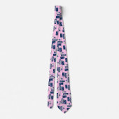 スターダストレトロ幾何学的ピンク両面 ネクタイ (裏面)