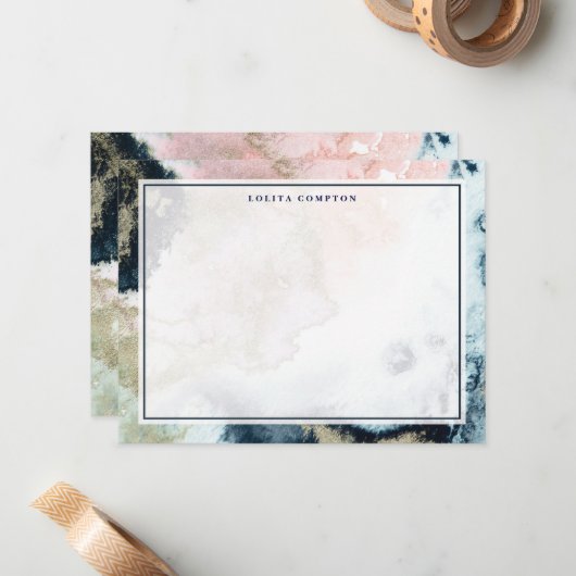 スターダスト優雅パーソナライズされた文具 ノートカード (正面/裏面インサイチュ)