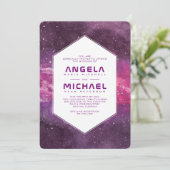 スターダスト宇宙結婚ピンク 招待状 (スタンド正面)