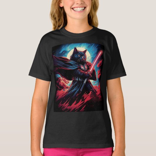 スターダスト・サムライ | 宇宙猫戦士 Tシャツ (正面)