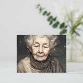 スターダスト・デジタル・アートの美しい老婦人 ポストカード (スタンド正面)