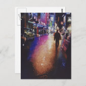 「スターダスト」ニューヨークシーン水の色絵画の ポストカード (正面/裏面)