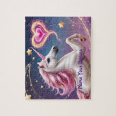 スターダスト ユニコーン & マジカル グリッター ハート アート ジグソーパズル (縦)