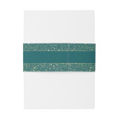 スターティール（緑がかった色）と金ゴールド結婚ズ 招待状ベリーバンド (裏面例)