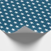 スターティール（緑がかった色）青と白のパトリオモダンチック ラッピングペーパー (角)