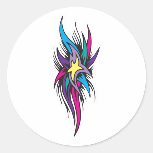 スターテールタトゥーデザイン ラウンドシール (正面)