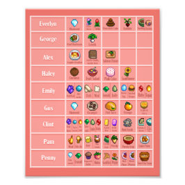 スターデウキャラクターラブズテーブル2ポスタープリント フォトプリント           