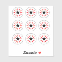 スターデザインピンボールマシンラウンドターゲットステッカー