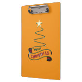 スターデザイン付きミニマルなメリークリスマスツリー クリップボード (左)