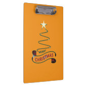 スターデザイン付きミニマルなメリークリスマスツリー クリップボード (右)