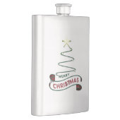 スターデザイン付きミニマルなメリークリスマスツリー フラスク (右)