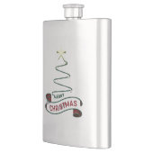 スターデザイン付きミニマルなメリークリスマスツリー フラスク (左)