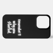 スタートした理由を思い出して - ミニマル ブラック クォート iPhoneケース (裏面横)