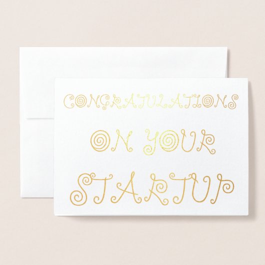 スタートアップおめでとうございます 箔カード (封筒付き正面)